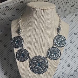 Elegant Silver and Blue Necklace